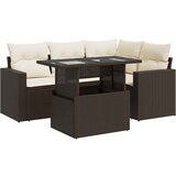 Maison Chic Seti vrtnega pohištva - Vrtna garnitura - Vrtni pohištvo set 5-delna z blazinami rjav poli ratan, (21813762) | Shoptok.si