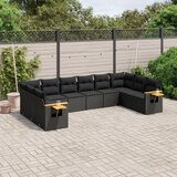 vidaXL 10-dijelni set vrtnih sofa s jastucima crni od poliratana | shoptok.hr