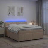  Boxspring krevet s madracem Krem 200 x 200 cm Tkanina | shoptok.hr