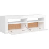 vidaXL TV omarica z LED lučkami visok sijaj bela 120x35x40 cm | Shoptok.si