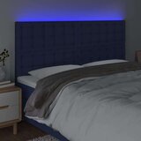  LED posteljno vzglavje modro 200x5x118/128 cm blago, (20935912) | Shoptok.si