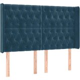  LED uzglavlje tamnoplavo 147x16x118/128 cm baršunasto | shoptok.hr