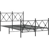 Metalni okvir kreveta uzglavlje i podnožje crni 120x190 cm | shoptok.hr