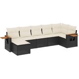  7-dijelni set vrtnih sofa od poliratana s jastucima crni | shoptok.hr