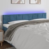 vidaXL LED posteljno vzglavje temno modro 160x5x78/88 cm žamet Cene