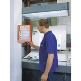 Durable Komplet s stenskim držalom, 5 prozornih tablic DIN A4, DE 2 kosa, rdeč okvir | Shoptok.si
