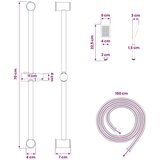  Komplet prhe Krom 70 cm Nerjaveče jeklo, (5000288585) | Shoptok.si