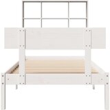 vidaXL Knjižna postelja brez vzmetnice bela 90x190cm trdna borovina | Shoptok.si