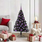 vidaXL Umjetna preddekorirana božićna jelka Črna 120 cm PVC | Shoptok.si