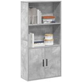 vidaXL Knjižna omara betonsko siva 60x24x120 cm inženirski les | Shoptok.si