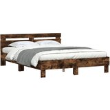  Okvir kreveta s uzglavljem boja hrasta 150 x 200 cm drveni | shoptok.hr