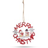 Family Christmas lesena viseča božična dekoracija snežaka 10 cm rdeča Cene