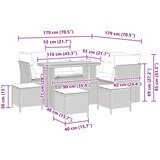  Sjedeća garnitura za vrt 9 kom. Crna poliratan 110 x 55 x 71 cm | shoptok.hr