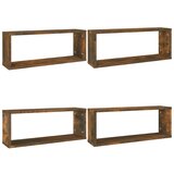 Maison Chic Stenske Police - Viseča polica kockaste 4 kosi dimljeni hrast 60x15x23 cm, (21758620) | Shoptok.si