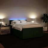 vidaXL Box spring postelja z vzmetnico temno zelena 140x200 cm žamet | Shoptok.si