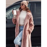 DStreet Płaszcz damski zimowy GLAMFUR długi futerkowy różowy | Shoptok.si
