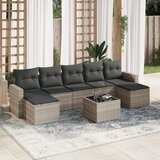 vidaXL 8-dijelni set vrtnih sofa od poliratana s jastucima svjetlosivi Cijene