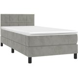 Box spring krevet s madracem svjetlosivi 100x200 cm baršunasti | shoptok.hr