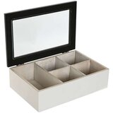  Kutija za Čajeve Home ESPRIT Bijela Crna Metal Kristal Drvo MDF 23 x 15 x 6 5 cm (2 kom.) | shoptok.hr