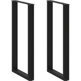  Noge za barsko mizo v obliki črke U, 2 kosa, črne, 60 x (110-111) cm, jeklo, (5000241524) | Shoptok.si