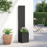  Vrtna sadilica s Dekorativnom Pločom Crna 32 x 140 cm | shoptok.hr