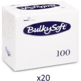 BulkySoft Salvete, 100/1, Dvoslojna, 20 pakovanja, 38x38 cm, Bela Cene
