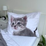Jerry Fabrics Bela/siva enojna bombažna otroška posteljnina 140x200 cm Kitten "Grey" – | Shoptok.si