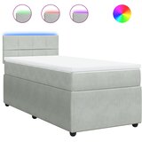 Box spring krevet s madracem svjetlosivi 90x190 cm baršunasti | shoptok.hr