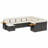  The Living Store Vrtna sedežna garnitura 10-delna z blazinami črn poli ratan - Vrtna Sedežna Garniture, (21446865) | Shoptok.si