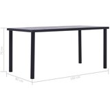  Jedilna miza črna in betonsko siva 160x80x75 cm mediapan | Shoptok.si