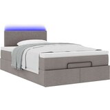 vidaXL Otomanski okvir kreveta s madraca smeđesivi 120x200cm tkanine | shoptok.hr