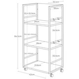 YAMAZAKI Bel kovinski regal na koleščkih 42x84,5x32 cm Tower – | Shoptok.si