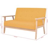  Komplet kavčev 2 kosa iz blaga rumene barve, (20698003) | Shoptok.si