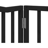 vidaXL Ograda za pse z vrati zložljiva 12 panelov črna 960 cm les | Shoptok.si