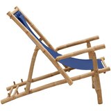  Ležaljka od bambusa i platna modra | shoptok.hr