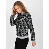 Fashion Hunters Black and gray textured sweatshirt without a hood Cene