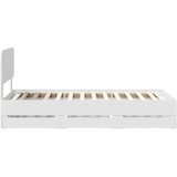 vidaXL Konstrukcija postelje Bela 75 x 190 cm Inženirsko leseno, (5000113718) | Shoptok.si