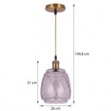 Brilagi LED luster na sajli RETRO GLASS 1xE27/60W/230V &amp;Oslash; 26 cm zlatna/zadimljeno-siva Slike