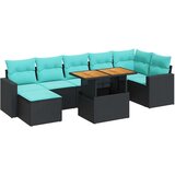  Vrtna sedežna garnitura 8-delna z blazinami črn poli ratan, (22048157) | Shoptok.si