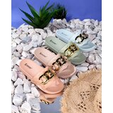 Resti Blue women's quilted slippers with a gold chain Eteris - Footwear | ePonuda.com