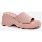 Boto Eco Suede Women's Slippers On Platform And Wedge Pink Afisal | Shoptok.si