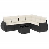 Maison Chic Seti vrtnega pohištva - Vrtna garnitura - Vrtni pohištvo set 7-delna z blazinami črn poli ratan, (21801627) | Shoptok.si