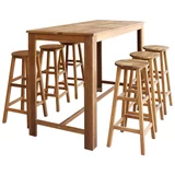 In barska miza stolčki 7 kosov trden akacijev les