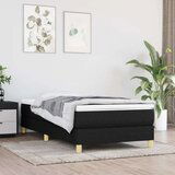 vidaXL Box spring postelja z vzmetnico črna 100x200 cm blago | Shoptok.si