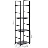 Modern Home LOFT polica za knjige, 4 razine, crna | shoptok.hr