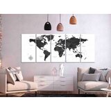  Slika - Black and White Map (5 Parts) Narrow 200x80 | shoptok.hr