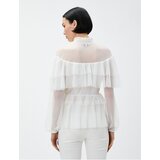 Koton Frilly Tied Chiffon Blouse High Neck | shoptok.hr