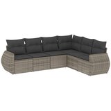  The Living Store Vrtna sedežna garnitura 6-delna z blazinami siv poli ratan - Vrtna Sedežna Garniture, (21451329) | Shoptok.si
