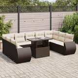  10-dijelni set vrtnih sofa od poliratana s jastucima smeđi | shoptok.hr