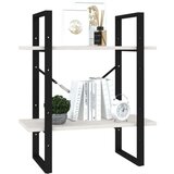 vidaXL Knjižna omara 2-nadstropna bela 60x30x70 cm trdna borovina | Shoptok.si